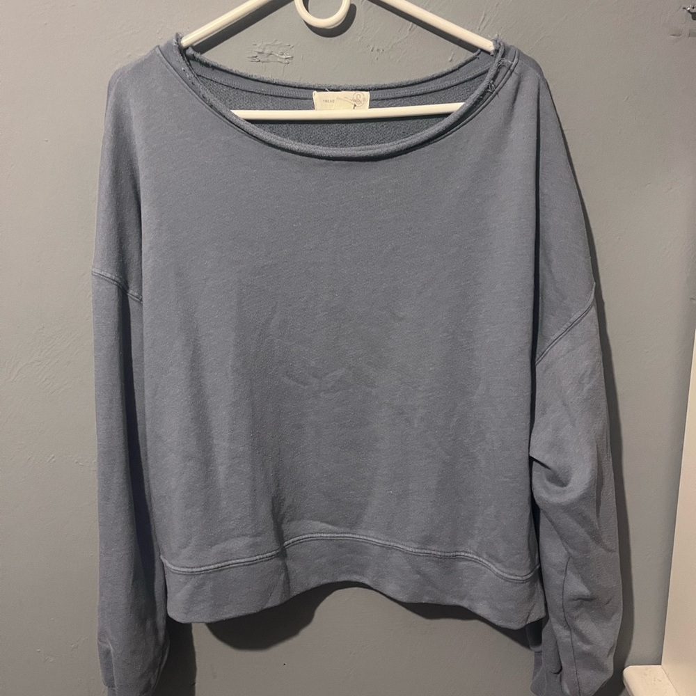 Treasure & Bond Washed Slate Blue Relaxed Crewneck Sweatshirt
